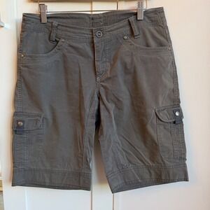 Kuhl Cargo Shorts Womens 8 Gray Hiking Shorts Utility Outdoor Gorpcore